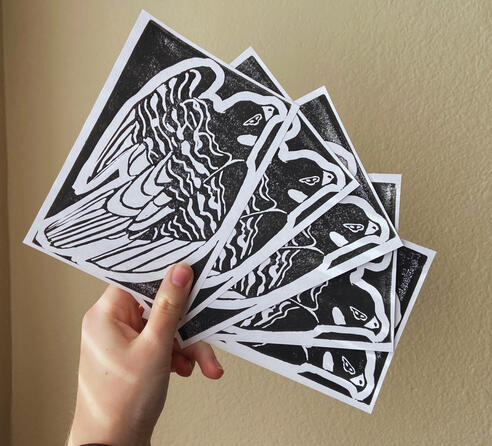 peregrine falcon blockprint